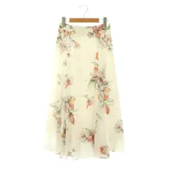 ジャスグリッティー JUSGLITTY フラワーフレアスカート ミモレ ロング 0 白 ホワイト /AT ■OS ■SH