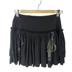 ヒステリックグラマー HYSTERIC GLAMOUR ミニスカート スカート プリント F ブラック■FY