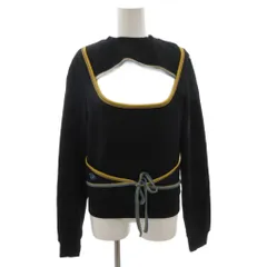 ディーゼル DIESEL F-CROSSETTE スウェットシャツ トレーナー フロントリボン カットアウト ロゴ 刺繍 長袖 M ブラック /FF ■GY19