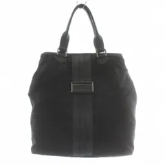 ロンシャン LONGCHAMP トートバッグ ハンド キャンバス レザー 総柄 ロゴ 黒 ブラック /XZ ■GY11