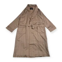シルク混 DAKS ダックス チェック バスローブ ガウン コート L/ベージュ系 メンズ