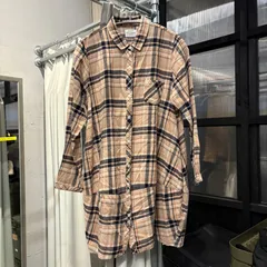 【東あずま店　併売品】　＠　ハートマーケット Heart market　チェック　ベージュ　beige　ブラウス シャツ トップス　レディース　blouse　shirt　Tops　ladies　長袖