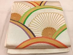 全通柄袋帯 花青海波 金銀糸 振袖 正絹 65 - メルカリ
