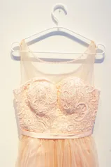 【0051】ミニドレス ピンク系 チュール レース 刺繍