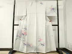 平和屋着物●訪問着　友禅　作家物　休み鳥枝花文　暈し染め　正絹　逸品　未使用　CABB4481yc