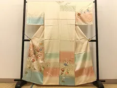 平和屋着物●訪問着　駒刺繍　菊　暈し染め　金彩　松坂屋扱い　正絹　逸品　BAAW0918hj