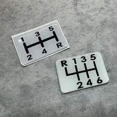 GK FACTORY MT車 シフトパターン ステッカー 5速 6速 リバース付 マニュアル車 ギアチェンジ 表示シール アルミ調 汎用 車内アクセサリー