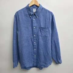 XL ブルックス ブラザーズ ブルー リネン シャツ