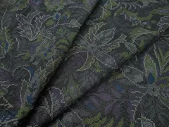 平和屋着物●本場大島紬　7マルキ　更紗草花文　正絹　逸品　CABB4224yc