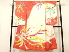 平和屋着物∵女の子　十三参り　子供　祝着　駒刺繍　鳳凰　暈し染め　金彩　逸品　DAAY3503ma