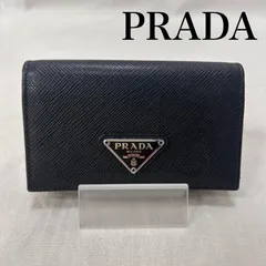 プラダ サフィアーノトライアングルカードケース 二つ折り ブラック メンズ - ISItems【USED】【古着】【中古】50150304
