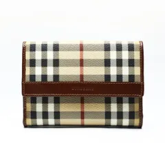 BURBERRY バーバリー 二つ折り財布 ノバチェック PVC【中古】