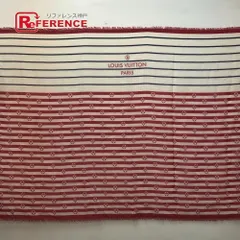 LOUIS VUITTON ルイヴィトン ストール LVエスカル エトール・パレオ サマー ストライプ M76193 コットン ホワイト×レッド