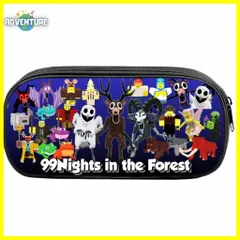 99日生き残る ロブロックス  ROBLOX筆箱ペンケースA ブラック黒 子供 小学生かわいい入学準備キッズ ゲーム ディアモンスター 鹿シカ 99Nights in the forest 森