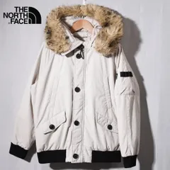 ノースフェイス THE NORTH FACE ダウンジャケット M クリーム ロゴ刺繍 ファージャケット ファー ダウン ラグラン 90s ミリタリー ワーク 風 テック ストリート Y2K 古着 Y094