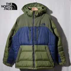 ノースフェイス THE NORTH FACE ダウンジャケット XXL カーキ ネイビー フェード ロゴ刺繍 雰囲気系 エクセロフト Exceloft 90s ミリタリー ワーク 風 テック ストリート オーバーサイズ Y2K 古着 Y096