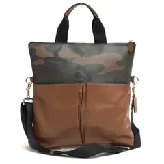 コーチ／COACH バッグ トートバッグ 鞄 ハンドバッグ メンズ 男性 男性用PVC レザー 革 ブラウン 茶  F72357 FOLDOVER PRINT PVC フォルド オーバー トート バイカラー 迷彩・カモフラージュ柄 2WAY ショルダーバッグ