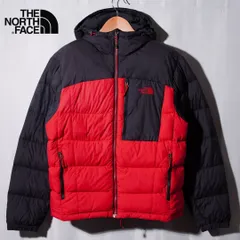 ノースフェイス THE NORTH FACE ダウンジャケット S ブラック レッド 700フィル ロゴ刺繍 テック系  ストリート 古着 Y108
