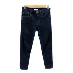 マウジー MOUSSY デニムパンツ ジーンズ スキニーパンツ アンクル丈 ボタンフライ 24 紺 ネイビー /SY11