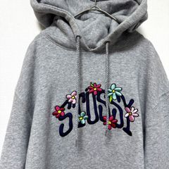希少✨ステューシー アーチ ロゴ 花柄 刺繍 フーディー パーカー