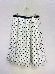 ③大人気　ジャスグリッティー　ホワイト　水玉　ひざ丈スカート　大人可愛い　サイズ2