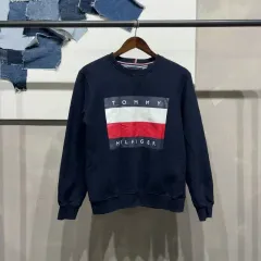 (90) Tommy Hilfiger トミーヒルフィガー レディース カジュアル プリンティング 起毛 スウェット 長袖Tシャツ