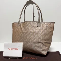 【良品】GHERARDINI ゲラルディーニ ソフティ トートバッグ ハンドバッグ ベージュ ゴールド金具 専用保存袋付き B408