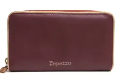レペット／Repetto 長財布 財布 ウォレット レディース 女性 女性用レザー 革 本革 レッド ブラウン 赤 茶  PETIT MAROQUINERIE 小銭入れあり ラウンドジップ ラウンドファスナー