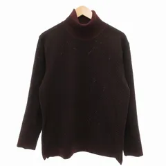 ニコルクラブフォーメン NICOLE CLUB FOR MEN ニット セーター 長袖 総柄 48 黒 ブラック ボルドー /JS