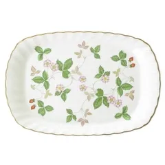 ウェッジウッド WEDGWOOD 美品 ワイルドストロベリー スパイラルトレイ スクエアトレイ カトラリー 食器 平皿 花柄 白系 ホワイト ■GY45