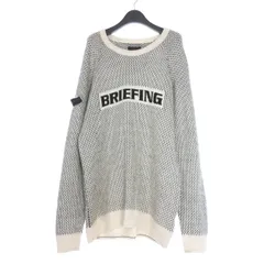 ブリーフィング BRIEFING MERINO WOOL LOGO CREWNECK KNIT ロゴ クルーネックニット セーター 長袖 L ホワイト 白 BRG243M52 国内正規のサムネイル