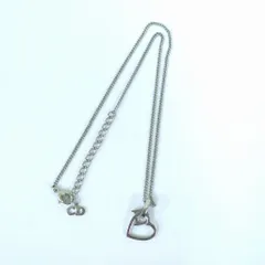 クリスチャンディーオル ヴィンテージ ハートロゴ スイング シルバーカラーネックレス