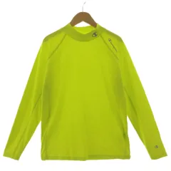 チャンピオン CHAMPION ハイネックロングスリーブTシャツ C7-W403 ロンT ロゴプリント 蛍光イエロー系 M