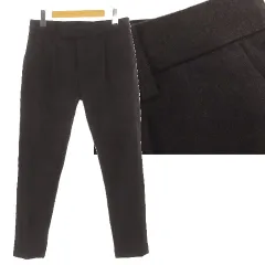 グローバルワーク GLOBAL WORK モーションテックテーパード パンツ GW121208AD タック 起毛 ストレッチ コットン混 ブラウン系 茶系 S