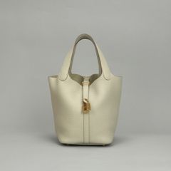 エルメス HERMES ワンピース シルク コットン アイボリー ネイビー