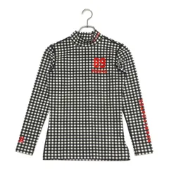 未使用品 レディース パーリーゲイツ PEARLY GATES 長袖シャツ 0(S) 黒×白 ブラック×ホワイト チェック柄 モックネック