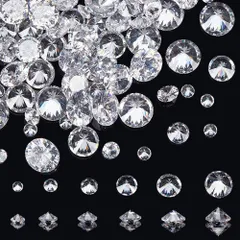 【在庫セール】PH PandaHall 約120個 6サイズ クリア ラインストーン キュービックジルコニア ダイヤモンド キラキラ デコパーツ ネイルストーン ハンドメイド 材料 カットストーン 携帯電話ケース 装飾 キラキラ 手芸用品 手作り用品 ペンダン