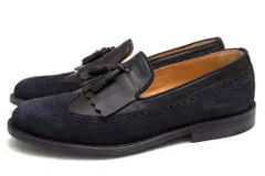 ディメッラ／DI MELLA タッセルローファー シューズ 靴 メンズ 男性 男性用スエード スウェード レザー 革 本革 ネイビー 紺  2168 キルトタッセル  スリッポン ウイングチップ マッケイ製法