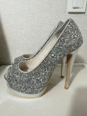 ブライダルシューズ グリッターヒール