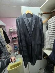 ジュンジェイ ストライプ カジュアル スーツ セット ブラック