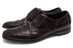 プラダ／PRADA シューズ ビジネスシューズ 靴 ビジネス メンズ 男性 男性用レザー 革 本革 ダークブラウン 茶 ブラウン  2EC 018 ウイングチップ