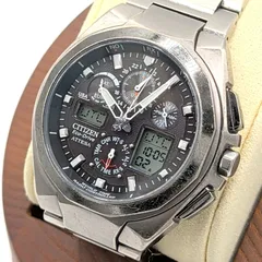 CITIZEN ATV53-2833 ATTESA Watch Solar Men's Round Black dial Digital Working シチズン アテッサ 時計 ソーラー ラウンド 黒文字盤 メンズ アナログ デジタル アナデジ 稼働品