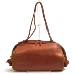 イルビゾンテ／IL BISONTE バッグ トートバッグ 鞄 ハンドバッグ レディース 女性 女性用コットン 綿 キャンバス レザー 革 ブラウン 茶  5452301820 キャンディーバッグ 肩掛け ワンショルダーバッグ シボ革 シュリンクレザー