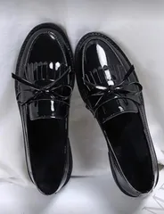 黒　ファッション新作レディースシューズ、通学　通勤　普段　おしゃれローファーリボンデコレーション ソフトボトムローファー　入学 オールシーズン