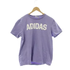 アディダス adidas Tシャツ 165/88A 紫 ロゴプリント ラウンドネック 半袖 /JP