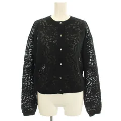 スピック&スパン Spick&Span 25AW 2WAYレースジャガードニット カーディガン F 黒 ブラック 25080200537040 /☆G