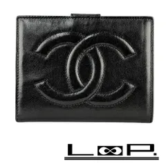 シャネル ■美品■ 二つ折り がま口 財布 ウォレット ラム ブラック 【452338】13