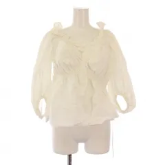 スナイデル SNIDEL ORGANICS シャツ ブラウス プルオーバー 長袖 フリル ワンカラー F 白 ホワイト /BB