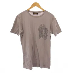 ディーゼルブラックゴールド DIESEL BLACK GOLD Tシャツ 半袖 クルーネック ストレッチ 薄手 イラスト プリント S グレー /BB