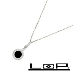 ブルガリ ■美品■ BB ネックレス アクセサリー オニキス ブラック シルバー 18K WG750 9.8g 箱 【404207】3